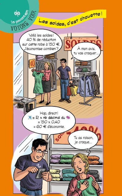 page d'exemple règle de trois et les pourcentages