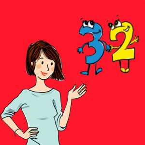 image femme et chiffres les table d'addition