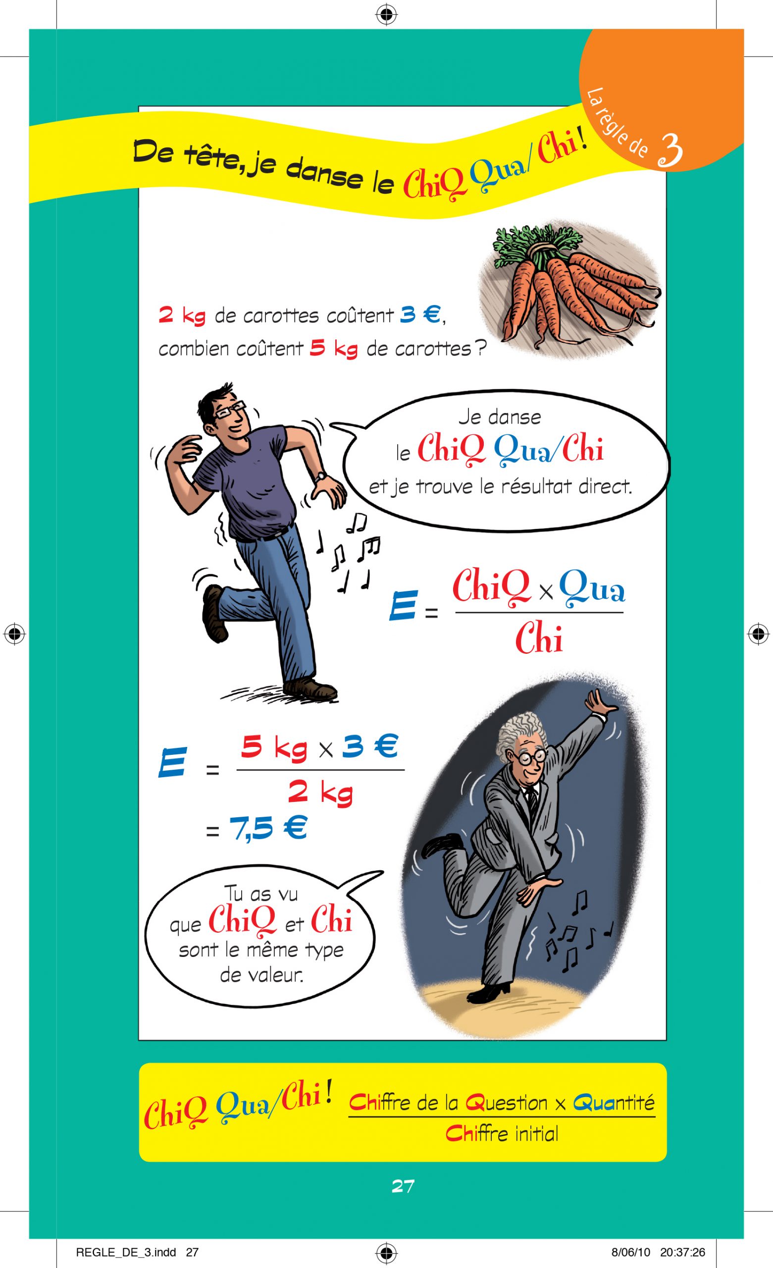page d'exemple règle de trois et les pourcentages